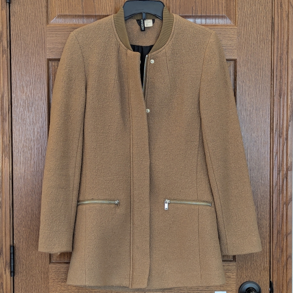 H&M Divided Camel Wool Blend Jacket Size 6